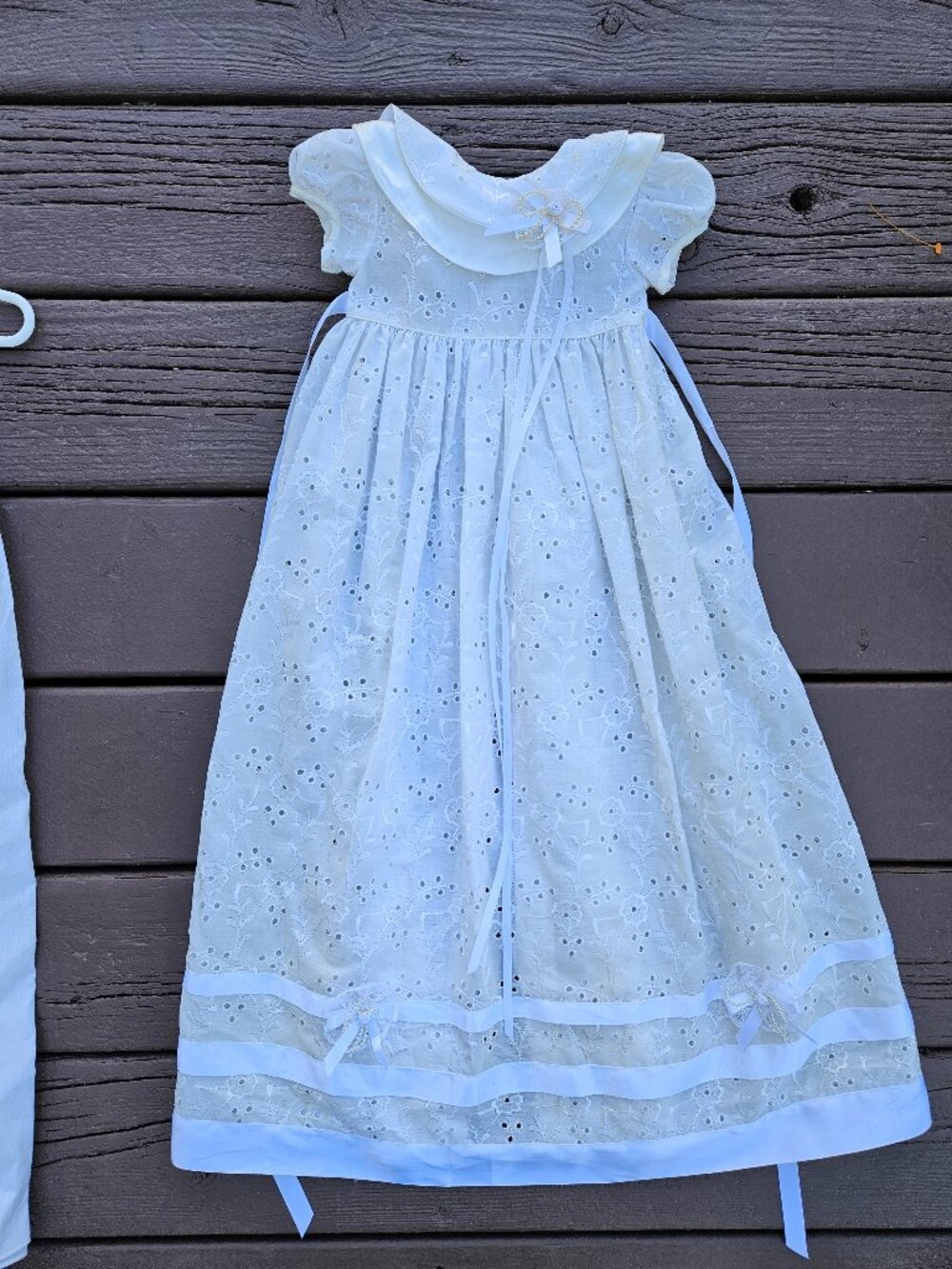 Vintage C.I. Castro & Co. Eyelet Embroidery White Dress w/ Bows - Girls 6 Months